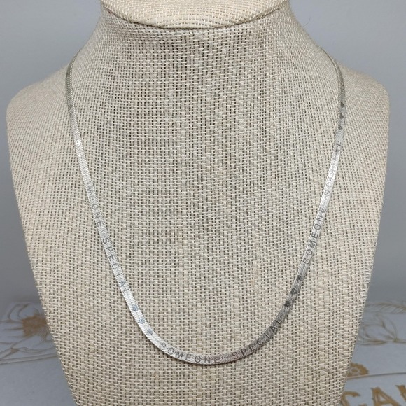 Vintage Sterling Silver Necklace Bracelet Set, Reversible, Someone Special - Picture 6 of 10